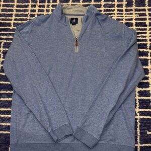 Johnnie-O Blue Zip Up Sweater Casual Comfort